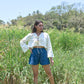 Bowstring Top and Pleated Shorts Set