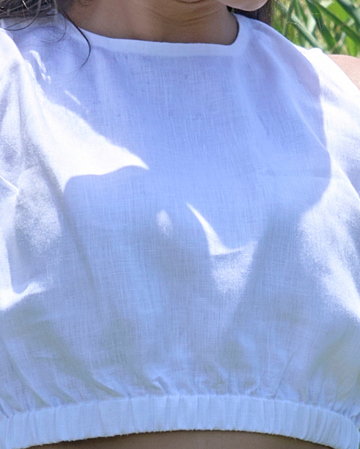 Collar Pant and Puff Blouse Set